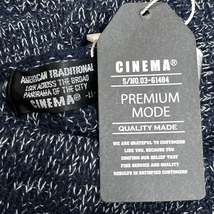 シネマ 【新品】CINEMA リブニット セーター タートルネック 無地 長袖 プルオーバー アクリル100% XL LL 2L ブルー 青×白 メンズ_画像3