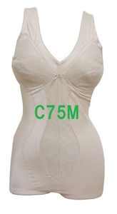 C75M* beige correction underwear / Ran type round type body suit ( shoulder string adjuster attaching ) C cup wide width strap . integer underwear new goods 