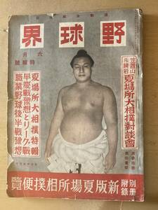 野球界 昭和15年6月号◎夏場所大相撲/双葉山/六大学野球/職業野球後半戦予想/澤村投手除隊他 目次の写真参照