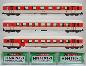 ARNOLD #HN4193 ＯｅＢＢ（オーストリィー国鉄） シュリーレン客車 Jaffa塗装 ３輌セット