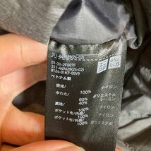 る1236 UNIQLO ユニクロ 中綿ベスト ノーカラー パフテックベスト L Vネックタイプ ダークグレー コンパクト WARM PADDED_画像5