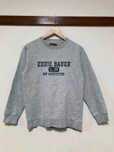 わ1273 Eddie Bauer エディーバウアー スウェット トレーナー XXS 裏起毛 ライトグレー