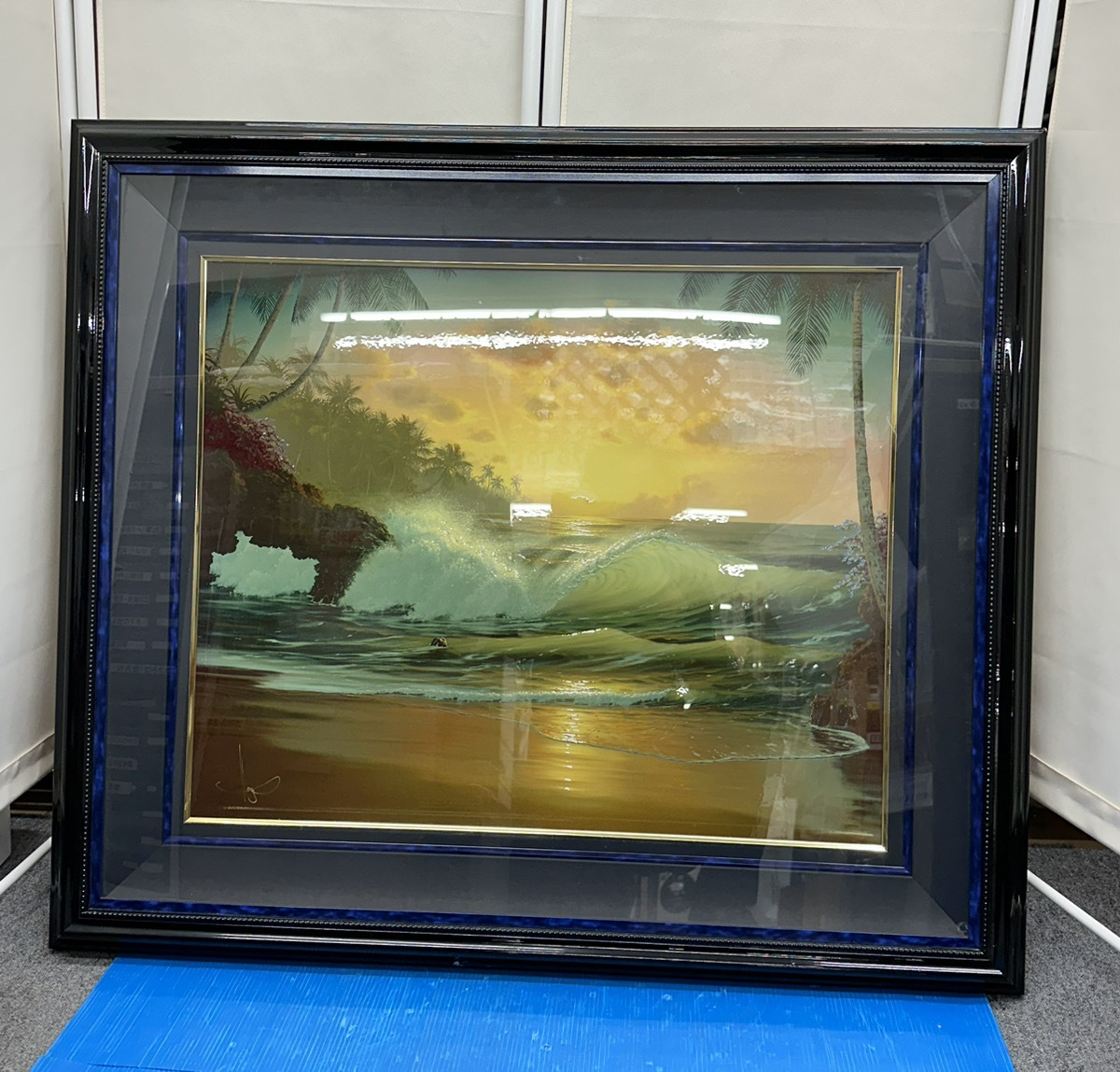 ●油画版画 约翰·艾尔霍格 约翰·艾尔霍格 永恒的海洋自然风景 大海日落 签名 无保证 按原样交付 存储物品, 绘画, 油画, 自然, 山水画