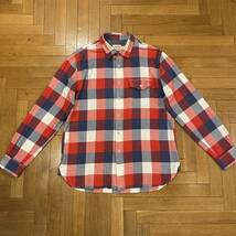 Brooks Brothers Red Fleece ブルックスブラザーズ ブロックチェックネルシャツ　サイズ表記L レッド系　チェック柄 中古品　コットン100%_画像1