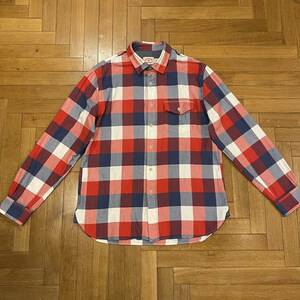 Brooks Brothers Red Fleece ブルックスブラザーズ ブロックチェックネルシャツ　サイズ表記L レッド系　チェック柄 中古品　コットン100%