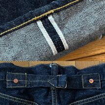 TCB jeans / TCB 30'S jeans C / W34 日本製 中古品 コットン100% セルビッチデニム ジーンズ デニムパンツ TCBジーンズ 赤耳_画像9