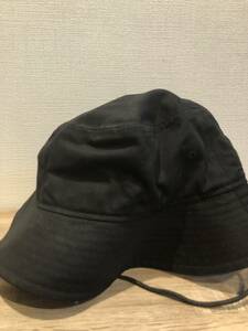 NEWERA ニューエラ　首ひも付き　ハット　帽子　黒　無地　LARGE/X LARGE