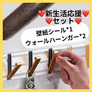 新生活応援特価 セット 壁紙シール ダーク グレー コンクリート コートフック リメイク 引越し 壁掛け 整理整頓 収納 成人式