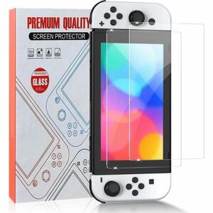 Switch 画面フィルム 有機el 4枚 セット 9H 指紋防止 防水 保護フィルム ガラスフィルム スイッチ ニンテンドー