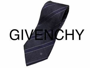 新品同様品★ジバンシィ★GIVENCHY★ロゴ入りネクタイ★ダークグレー