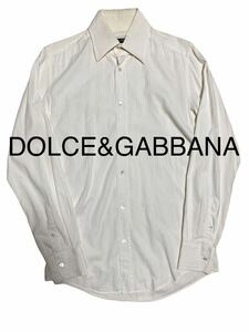 ドルチェ&ガッバーナ★DOLCE&GABBANA★ビジネスシャツ★ホワイトストライプ★40