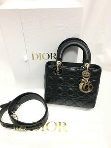 Christian Dior クリスチャンディオール My ABCDior マイレディディオール 2Way ハンドバッグ ショルダー ブラック 黒 バッジメタル