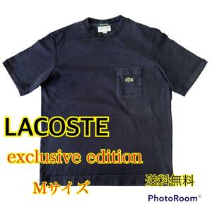 lacoste ラコステ exclusive edition 半袖シャツ 2 レディース M 半袖Tシャツ ポケT 送料無料 ブラック 黒 シンプル 無地 