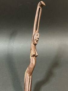 ★木彫 裸婦像 まごの手/孫の手 41cm：プリミティブ・民族・風俗・女性像・オブジェ