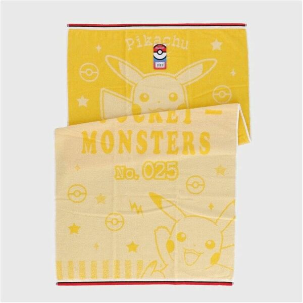 ポケモンジャガードバスタオル■ピカチュウ■綿100%約60×120㎝新品タグ付き