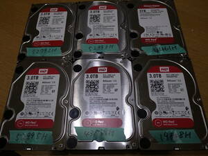 3.5インチ NAS HDD 3TB 6個セット！///WD RED 6個　正常品　//WD30EFRX NASware 3.0