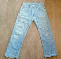 ★ヴィンテージ ★Levi's・リーバイス/501★80's赤耳・ダメージデニム・ジーンズ★USA製★レングス・オリジナルチェーンステッチ★ _画像1