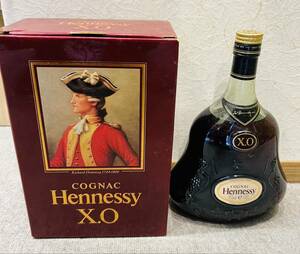 【KJ-2200SK】1円～ Hennessy ヘネシー XO 金キャップ グリーンボトル 1000ml コニャック ブランデー 箱入り コレクション お酒 アルコール