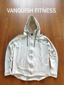 VANQUISH FITNESSバンキッシュフィットネス フーディー パーカー フルジップパーカー メンズL グレー