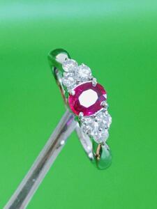  ruby diamond ring ring Pt900 platinum 