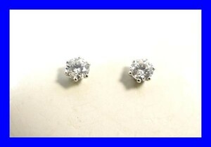 ○新品同様 プラチナ Pt900 ダイヤ 0.5ct ピアス 0.7g S0204