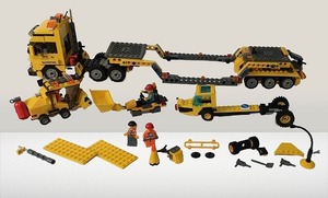 激安処分！LEGO 7900 レゴ 巨大トレーラー 　橋げた欠品　工事建設車両　フィギュア　全部まとめて　入手困難品