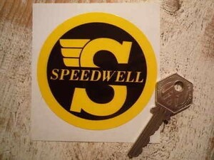 ◆送料無料◆ 海外 Speedwell Yellow & Black スピードウェル 80mm 2枚セット ステッカー