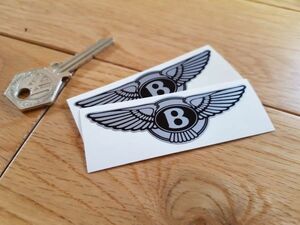 ◆送料無料◆ 海外 ベントレー ロゴ Bentley Winged 80mm 2枚セット ステッカー