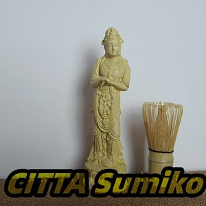 新作 総檜材 観音菩薩 観音像 観音菩薩像 立像 仏教工芸品　木彫仏教　精密彫刻　極上品　仏師で仕上げ品