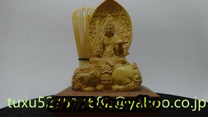 木造木彫 文殊菩薩 坐像 細密彫 仏像 仏教美術