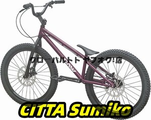 好評☆BMX 自転車 24インチ スタント用自転車 大人用 フロントおよびリアブレーキ付き Crmoフレームとフォーク パープル D115