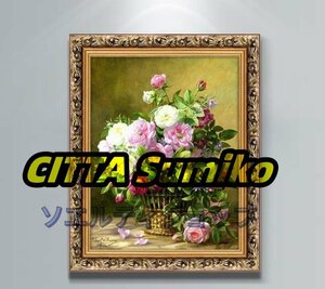 Art hand Auction Good condition★Oil painting Still life painting Corridor mural Rose Rose Drawing room painting Entrance decoration Decorative painting, painting, oil painting, still life painting