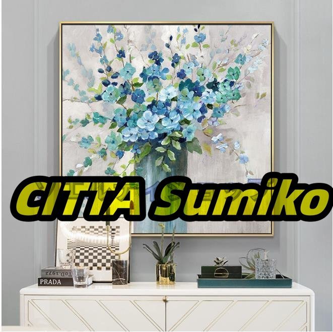 ¡Hermoso artículo ahora disponible! Pintura pura de flores pintada a mano., sala de recepción colgando, decoración de entrada, mural del pasillo, Cuadro, Pintura al óleo, Naturaleza, Pintura de paisaje