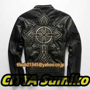 レザージャケット カウハイド 牛革 ライダース 本革 メンズファッション 革ジャン アメカジ バイクレザー ジャンパー S～5XL