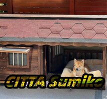 大好評★ ドッグハウス 室外 ドアと窓付きの犬用犬小屋 ホームタウン ドッグハウス テラス 屋外 木製 大型犬用 XL 犬小屋_画像3