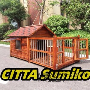 良い品質☆ 犬小屋 丈夫 ペットハウス 防水 屋外 豪華別荘 快適な空間 中型犬用 野外通気性 耐磨耗 簡単組立 ドアと窓付きの犬用犬小屋 100