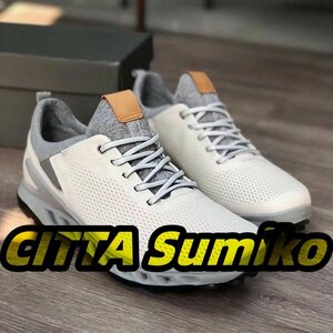 ZPT136* new goods men's golf shoes original leather Golf training sneakers for man 43 white 