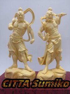 極上品 仁王像 金剛力士像 阿形 吽形 木彫仏像 仏教工芸品　木彫仏教　精密彫刻