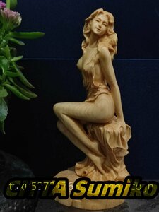 極上品 女神 置物 美少女 彫刻 少女 女性 彫刻工芸品 美女 木工細工