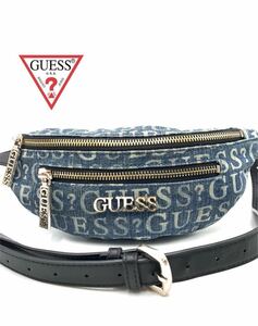 ●超美品●超高級●GUESS●ゲス●ブランド●デニム●ボディバッグ●ウエストバッグ●レザー●メンズ●レディース●お洒落●GA016