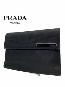 ●極美品●超高級●PRADA●プラダ●ブランド●ブラック●折り財布●財布●ナイロン●ロゴプレート●メンズ●レディース●お洒落●GA052