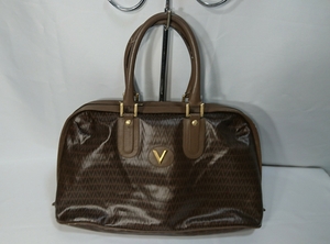 Натуральная кожаная сумка Mario Valentino на спине Boston Коричневый узор Коричневый Travel Travel Ladies U, Valentino, Для женщин