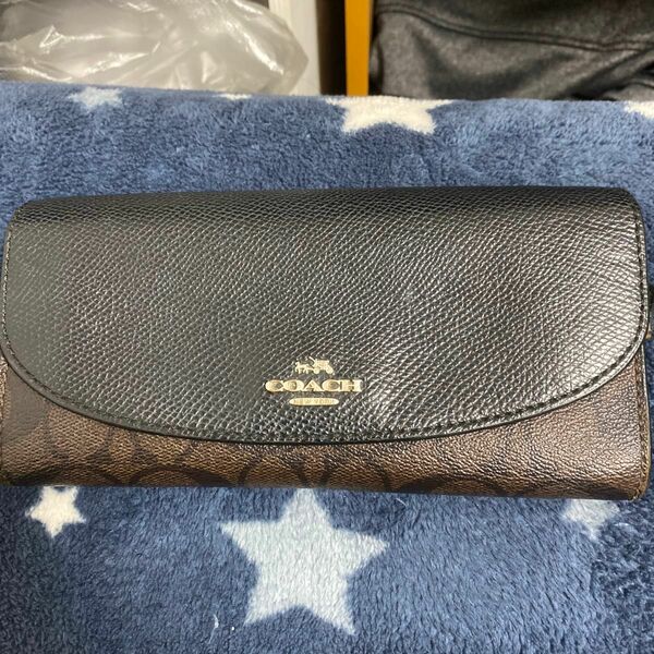 COACH 長財布 レザー ウォレット ブラウン 黒