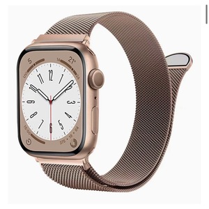 コンパチブル Apple Watch バンド 49mm 45mm 44mm 42mm コンパチブル アップルウォッチバンド ステンレス留め金製 男女兼用 (ローズピンク)