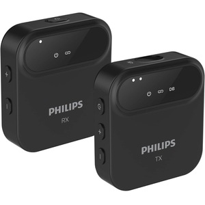 Philips(フィリップス) 【2.4GHz ワイヤレスマイク】360°集音 ピンマイク 低遅延 超長距離伝送 DSPノイズキャンセリング/自動ペアリング