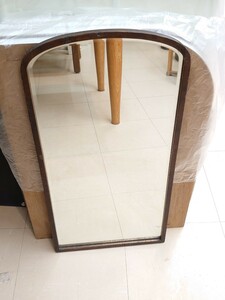 昭和レトロ　鏡台の鏡のみ　木製縁 ヴィンテージ ミラー