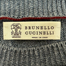 J5216 美品 ブルネロクチネリ リネンケーブルニット ブルー系 46 BRUNELLO CUCINELLI_画像5