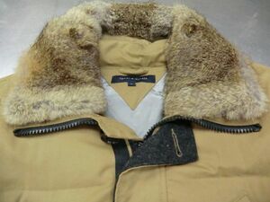 N29 美品 トミーヒルフィガー TOMMY HILFIGER ダウン ジャケット ジャンパー ブルゾン コート L 大きいサイズ ダブルファスナー 1565