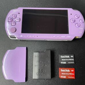 ★コレクション品★ PSP-3000 アイルー村 ライラックパープル 本体 美品 バッテリー 充電器 メモリ付き