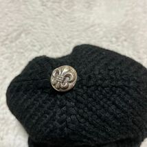 国内正規品　CHROME HEARTS BSフレア　レザー　カシミヤ　BEANIE ビーニー　ニットキャップ　シルバー　黒　ブラック　ホースシュー_画像2